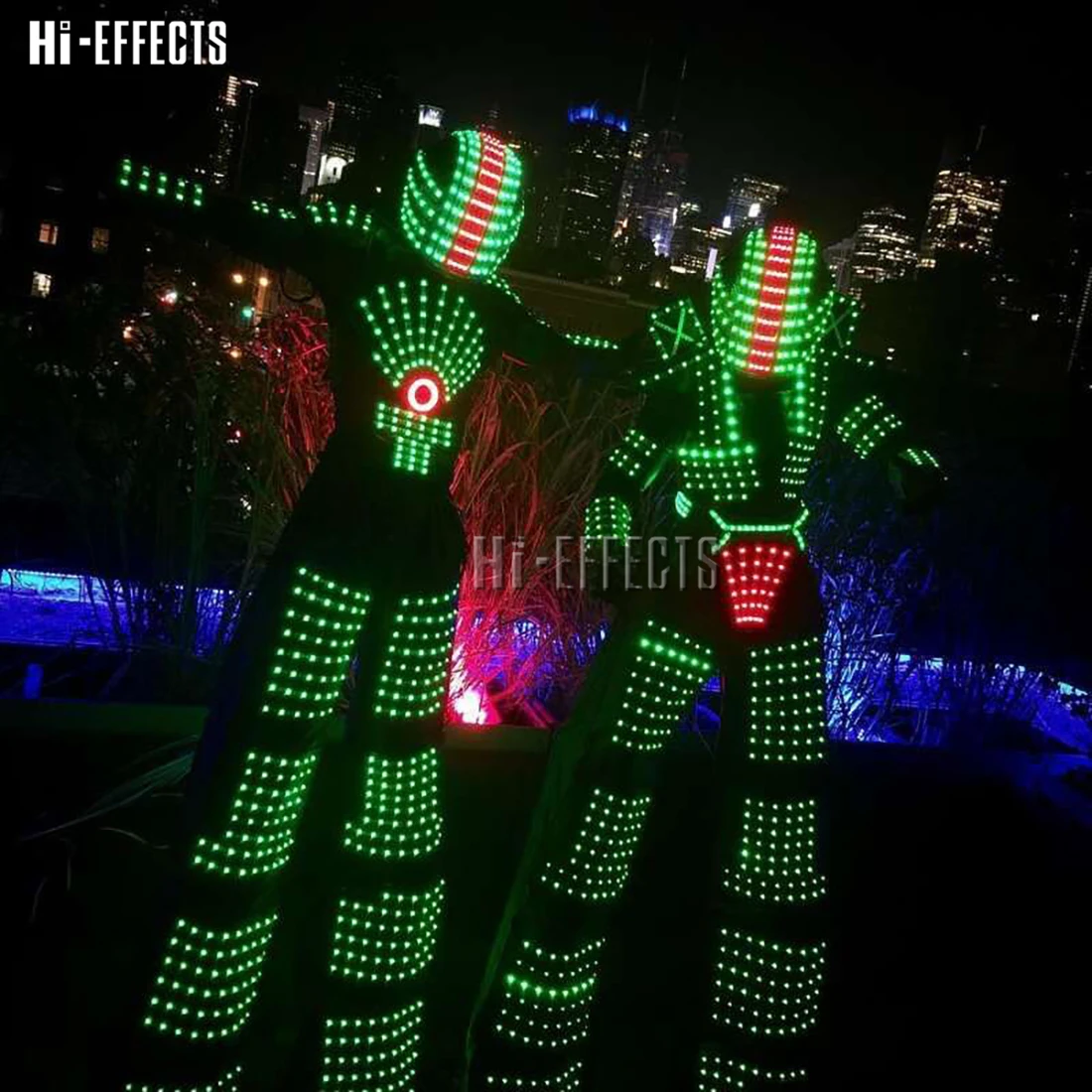 Красочное платье для ночного клуба Светодиодный светящийся костюм-робот костюм