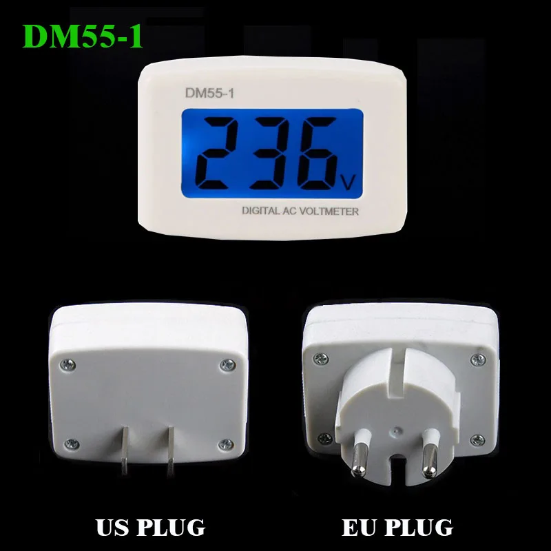1PCS Digital AC Voltmeter AC80V-300V Electric Voltage Pen Tester LCD Display DM55-1 US/EU Plug type Volt Meter
1PCS Digital AC Voltmeter AC80V-300V Electric Voltage Pen Tester LCD Display DM55-1 US/EU Plug type Volt Meter