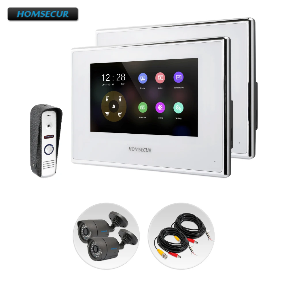 HOMSECUR 4 Wire Video Door Entry Security Intercom Support Music & Movie for House/Flat BC021HD-S+BM718HD-W
HOMSECUR 4 Wire Video Door Entry Security Intercom Support Music & Movie for House/Flat BC021HD-S+BM718HD-W