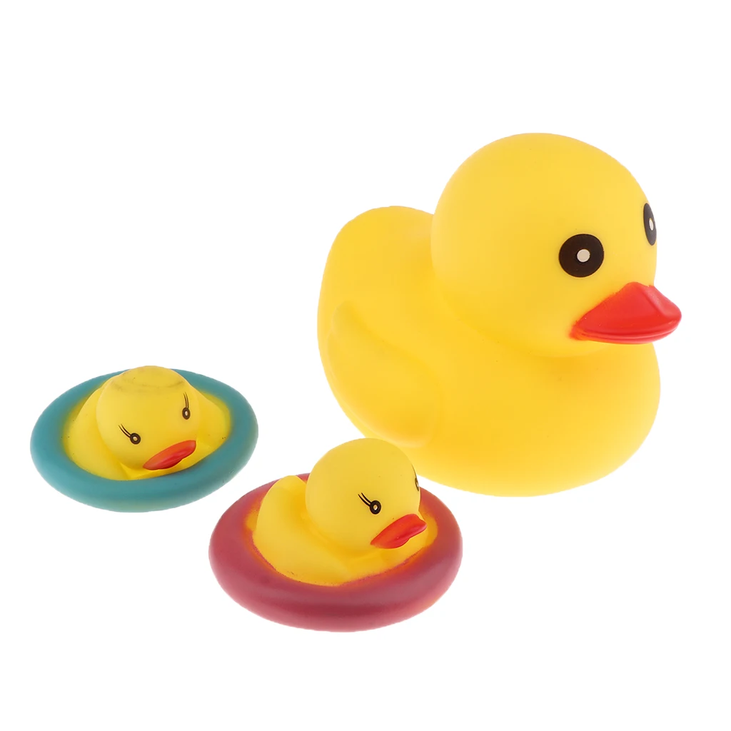 3 Pieces Vinyl Duck Shaped Bath Toys Bathing Swimming Playing Toy Set for Kids Children Bathroom Decoration Toys Set 3 Pieces Vinyl Duck Shaped Bath Toys Bathing Swimming Playing Toy Set for Kids Children Bathroom Decoration Toys Set