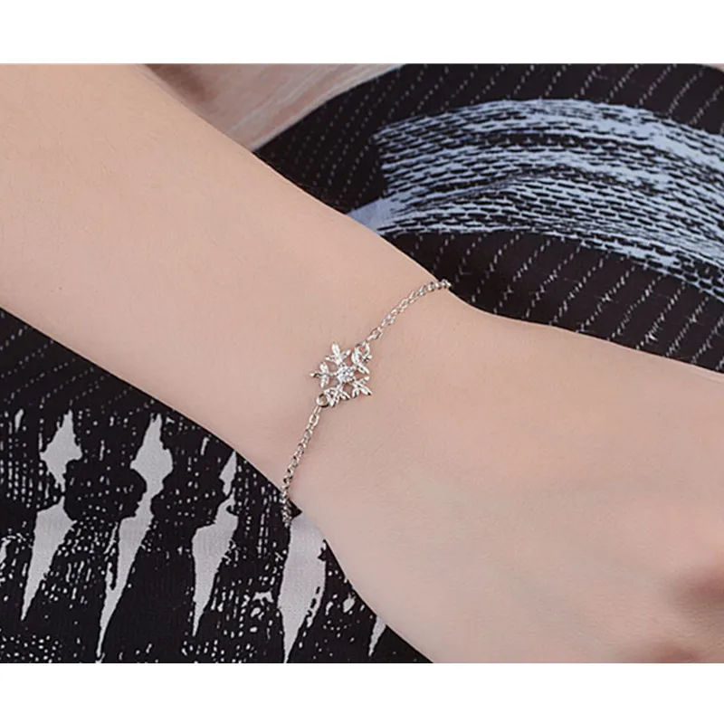 LUKENI Trendy Snowflake Silver Women Bracelets Jewelry Fashion Girl 925 Silver Anklets Bracelet Accessories Christmas Lady Gift
LUKENI Trendy Snowflake Silver Women Bracelets Jewelry Fashion Girl 925 Silver Anklets Bracelet Accessories Christmas Lady Gift
