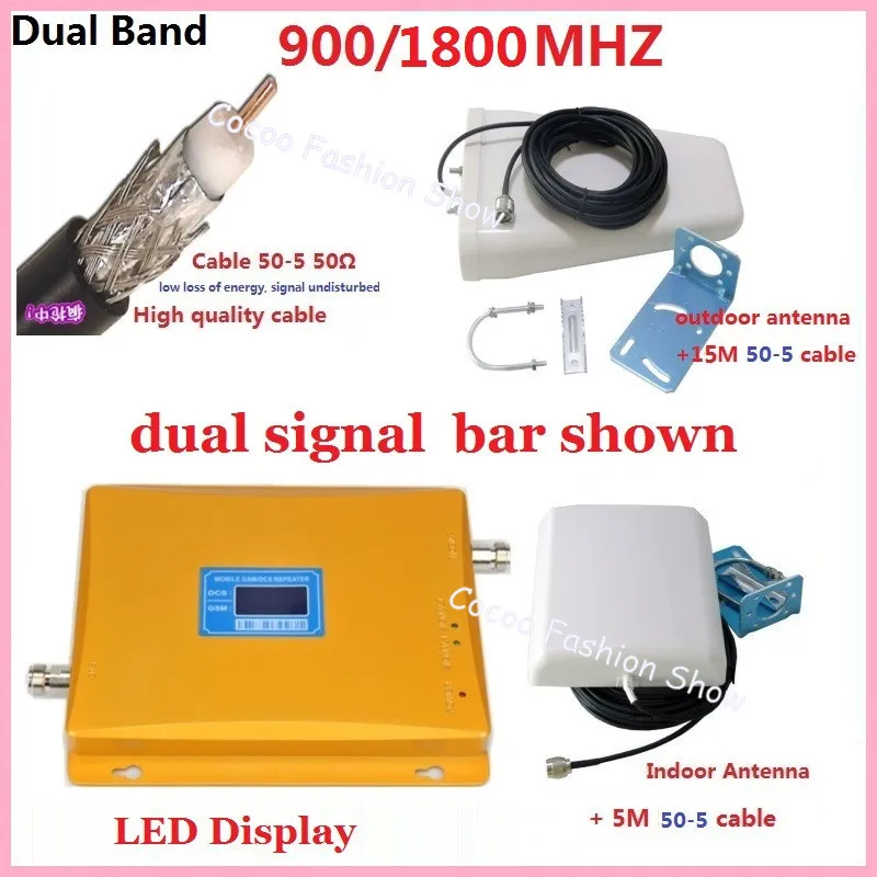 LCD display Dual Band GSM signal repeater GSM DCS Mobile Phone signal booster , gsm 4g repeater amplifier + Antenna + Cable 50-5
LCD display Dual Band GSM signal repeater GSM DCS Mobile Phone signal booster , gsm 4g repeater amplifier + Antenna + Cable 50-5