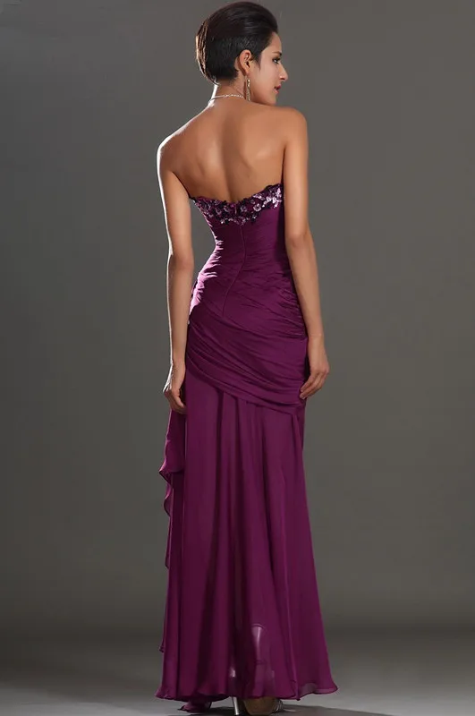 Free-Shipping-New-Design-Gorgeous-Strapless-Sweetheart-Neckline-High-Split-Appliqued-Chiffon-Evening-Dress