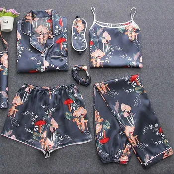 Pajamas For Women 7 Pieces Women Sleepwear Summer And Sprin Sexy Pajamas Sets Sleep Suits Soft Sweet Cute Femme Home Clothes
Pajamas For Women 7 Pieces Women Sleepwear Summer And Sprin Sexy Pajamas Sets Sleep Suits Soft Sweet Cute Femme Home Clothes