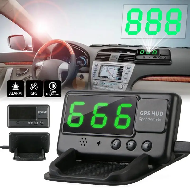 

Convenient Overspeed Digital Car GPS Speedometer Warning Universal HUD Head Up Display Speedometer MPH/KM Drop Shipping #0911