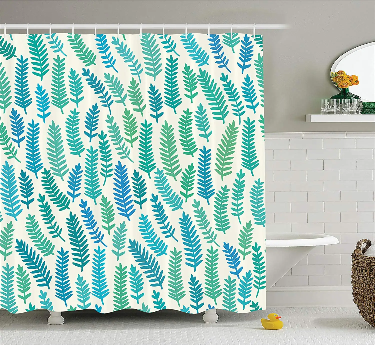 Teal Decor Shower Curtain Leaf Pattern Branch Trees Summer Forest Foliage Fabric Design Style Art Print Bathroom Accessories
Teal Decor Shower Curtain Leaf Pattern Branch Trees Summer Forest Foliage Fabric Design Style Art Print Bathroom Accessories