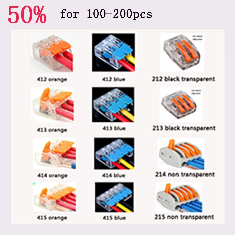 221-413 PCT WAGO 221 222 100pcs quick wire Connector plug Terminal Block Universal electrical wiring accessories 3 pin connector
221-413 PCT WAGO 221 222 100pcs quick wire Connector plug Terminal Block Universal electrical wiring accessories 3 pin connector