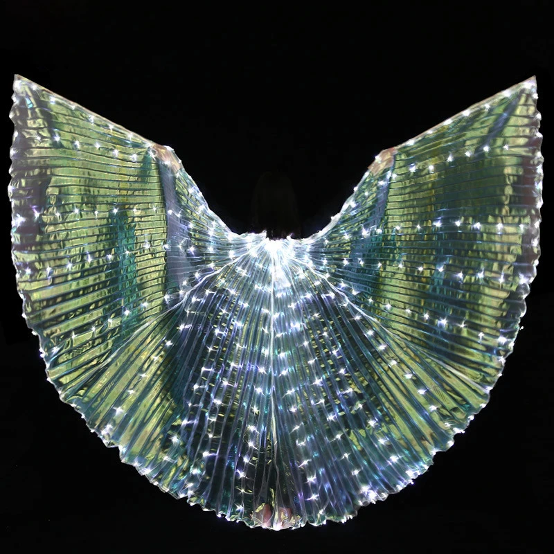 NEW Women Belly Dance Props 360 Degrees LED Shining Wings Girls Dance Wings Angle of Opening Dancer Props Wings With Sticks
NEW Women Belly Dance Props 360 Degrees LED Shining Wings Girls Dance Wings Angle of Opening Dancer Props Wings With Sticks