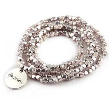 Free Shipping square Beads five row wrap bracelet Neklace double side Dream Moon charm metal bracelets
Free Shipping square Beads five row wrap bracelet Neklace double side Dream Moon charm metal bracelets