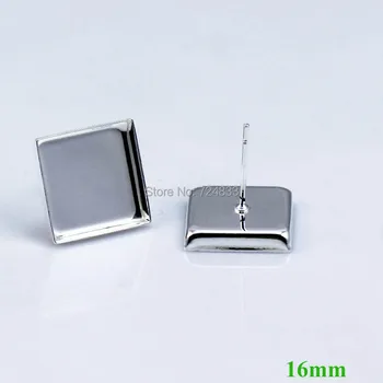 16mm Silver Plated Brass Blank Earrings Bases Square Deep Bezel tray Stud Earrings Post Settings DIY Crafts Findings Wholesale
16mm Silver Plated Brass Blank Earrings Bases Square Deep Bezel tray Stud Earrings Post Settings DIY Crafts Findings Wholesale