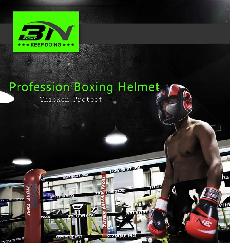 2017 BN Boxing Headgear Men Women Muay Thai PU Leather Training Sparring Gym Equipment Grant Safe Boxing Helmet Taekwondo Guard 11