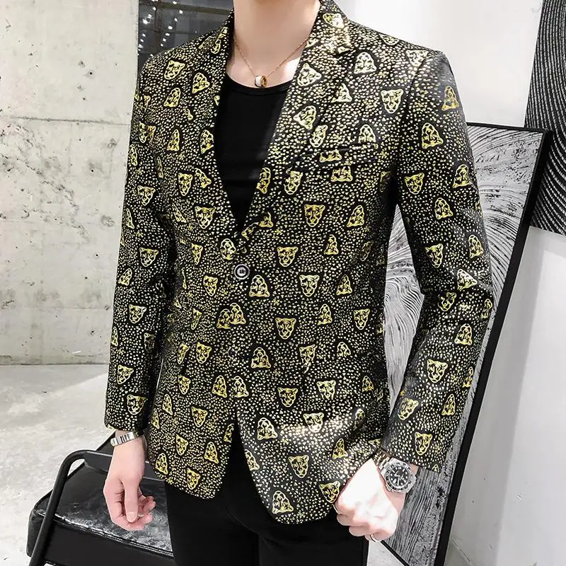 Men's Blazers and Suit Jackets Golden Tiger Terno masculino Slim Tuxedos Banquet Clothes Mens Blazer Jacket Stage New Arrival
Men's Blazers and Suit Jackets Golden Tiger Terno masculino Slim Tuxedos Banquet Clothes Mens Blazer Jacket Stage New Arrival