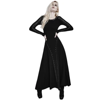 Punk Vetemen Femme Gothic Vintage Long Elegant Dress Womens Slim Clothing Casual Leather Stitching Cotton Maxi Dresses
Punk Vetemen Femme Gothic Vintage Long Elegant Dress Womens Slim Clothing Casual Leather Stitching Cotton Maxi Dresses