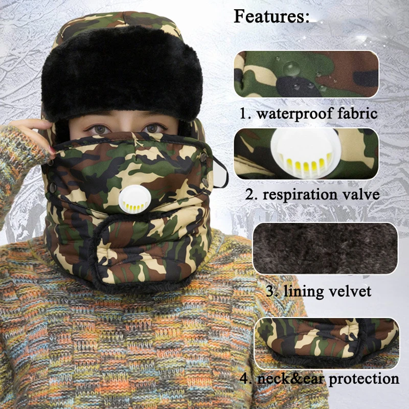 SJ-Maurie Winter Warm Hunting Hat Mascara Tactica Cara Completa Thermal Camouflage Outdoor Hunting Skiing Cap Ear Protect
SJ-Maurie Winter Warm Hunting Hat Mascara Tactica Cara Completa Thermal Camouflage Outdoor Hunting Skiing Cap Ear Protect