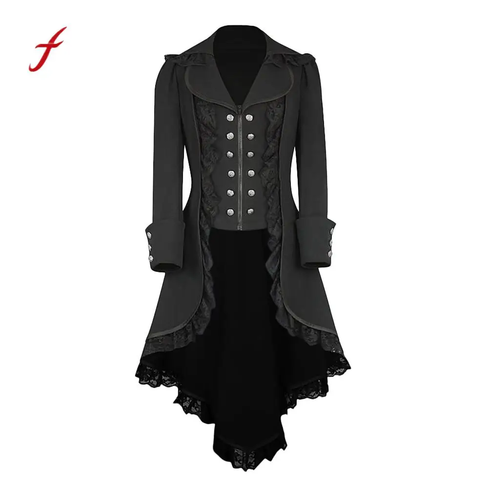 Womens winter fashion 2018 Thickening Jacket Long Sleeve Retro Lace Trim Button Up Vintage Irregular Tailcoat Outwear plus size
Womens winter fashion 2018 Thickening Jacket Long Sleeve Retro Lace Trim Button Up Vintage Irregular Tailcoat Outwear plus size