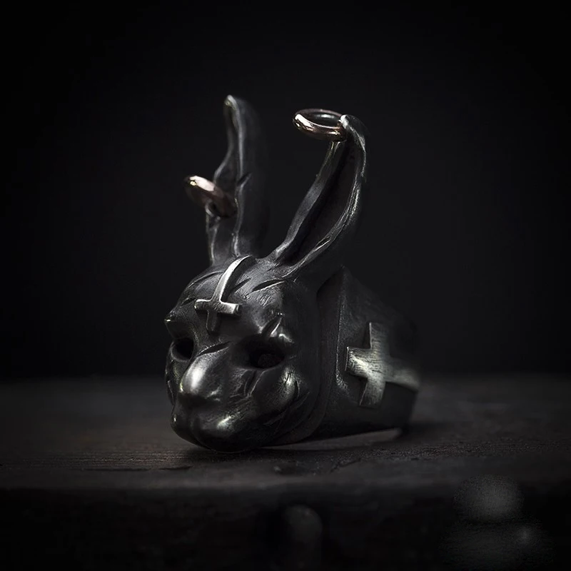Original Design Handmade Silver Dark Rabbit Ring Punk Cross Rabbit 925 Silver Ring Male
Original Design Handmade Silver Dark Rabbit Ring Punk Cross Rabbit 925 Silver Ring Male