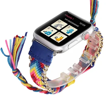 Weave Nylon Watch Strap Band For Apple Watch Series 5/4 44mm 40mm Flexible Drawstring Clasp Watchbands For Iwatch 42mm 38mm 
Weave Nylon Watch Strap Band For Apple Watch Series 5/4 44mm 40mm Flexible Drawstring Clasp Watchbands For Iwatch 42mm 38mm