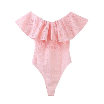 Bodysuit Women White Balck Pink Blue Ruffle Off Shoulder Bodycon Romper Combinaison Shorts Bodysuits
Bodysuit Women White Balck Pink Blue Ruffle Off Shoulder Bodycon Romper Combinaison Shorts Bodysuits