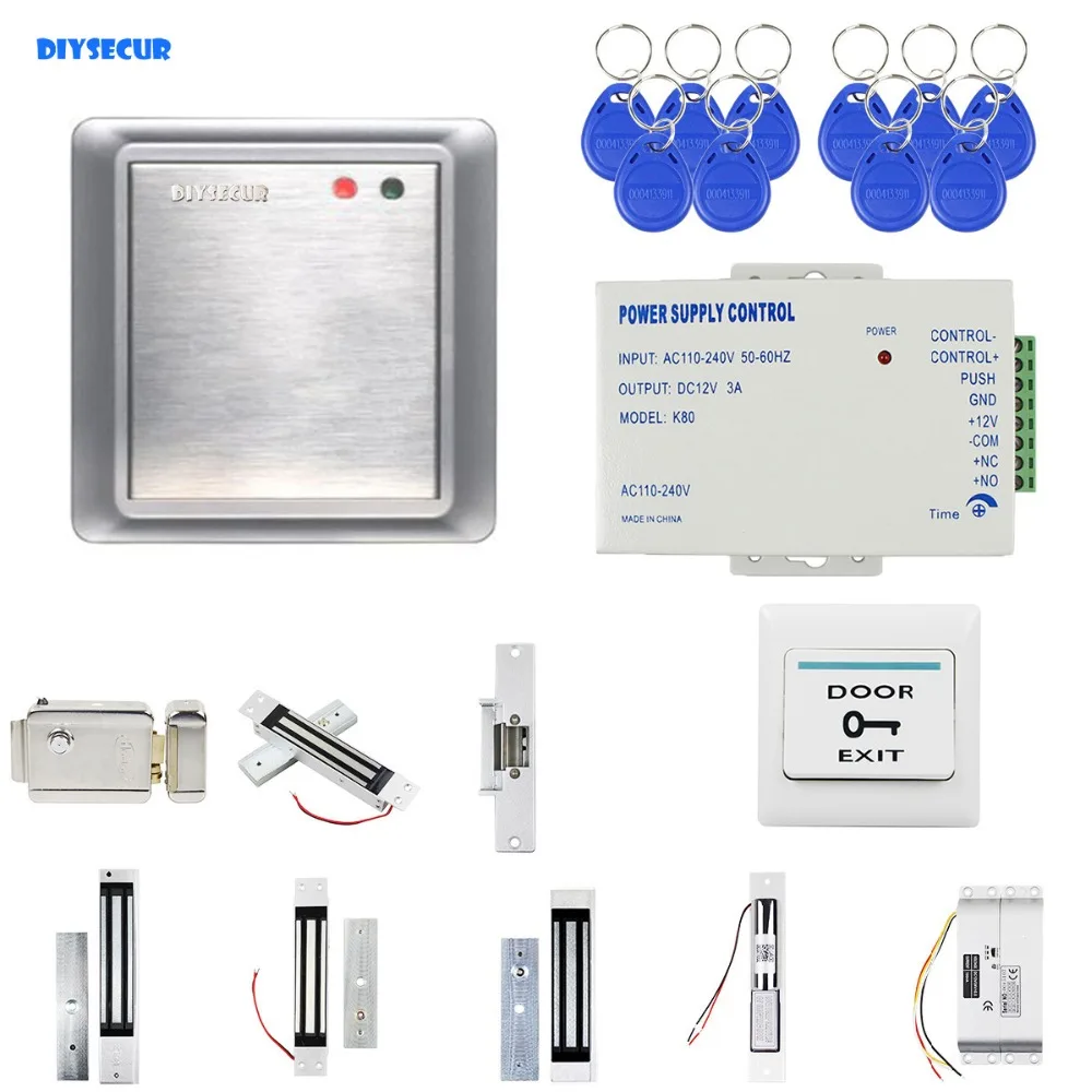 DIYSECUR 125KHz RFID Door Access Control System DIY Kit With Electronic Magnetic Lock 12V 3A Power Supply Keypad
DIYSECUR 125KHz RFID Door Access Control System DIY Kit With Electronic Magnetic Lock 12V 3A Power Supply Keypad
