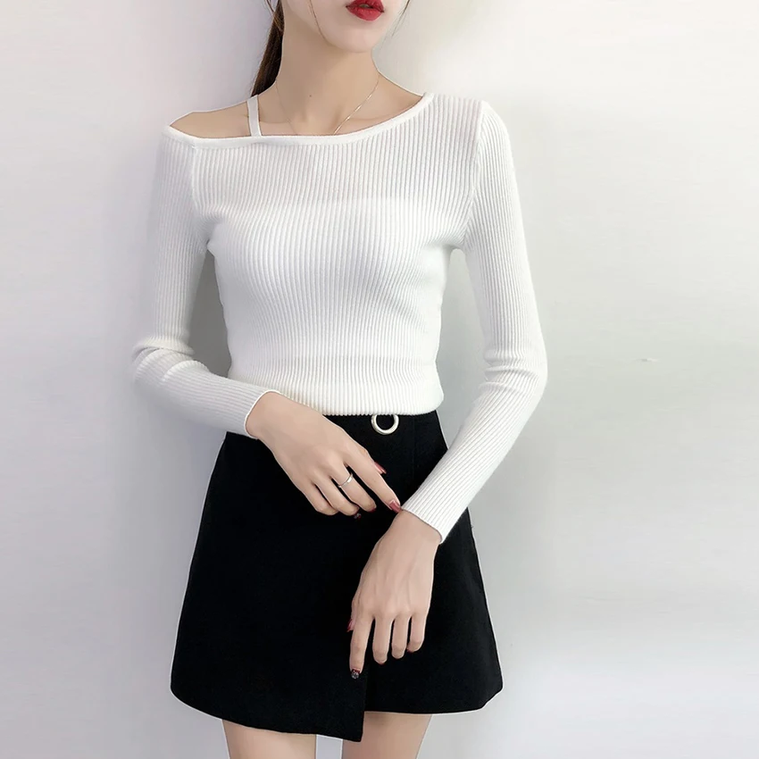 Sexy Off Shoulder Knitted Sweater knitwear Winter 2018 Autumn Women Pullover Sweater White Elasticity Slim Jumper Pull Femme
Sexy Off Shoulder Knitted Sweater knitwear Winter 2018 Autumn Women Pullover Sweater White Elasticity Slim Jumper Pull Femme