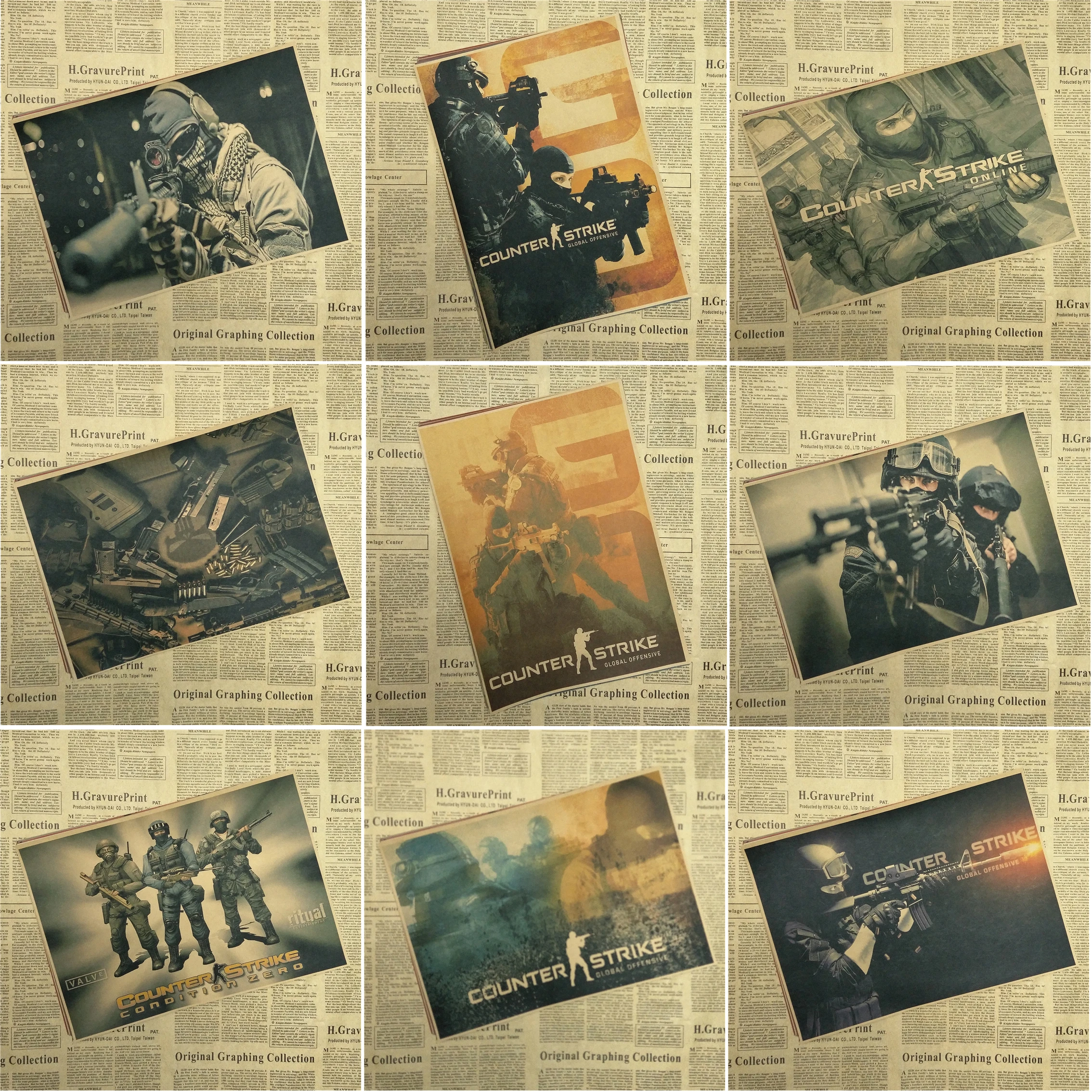 Counter-Strike CS Anti Terror elite Game Poster retro brown paper painting decorative painting Bar Cafe Living Room Dining room
Counter-Strike CS Anti Terror elite Game Poster retro brown paper painting decorative painting Bar Cafe Living Room Dining room