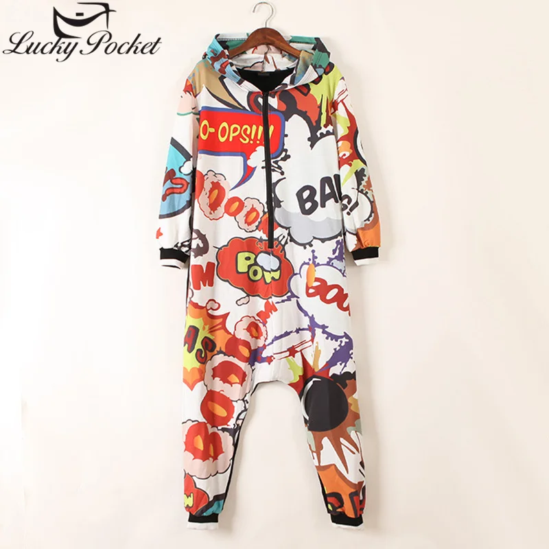Spring Autumn Women Hooded Long Sleeve Jumpsuits Female Harajuku Fashion Cartoon Letter Print Loose Full Length Rompers Z1018
Spring Autumn Women Hooded Long Sleeve Jumpsuits Female Harajuku Fashion Cartoon Letter Print Loose Full Length Rompers Z1018