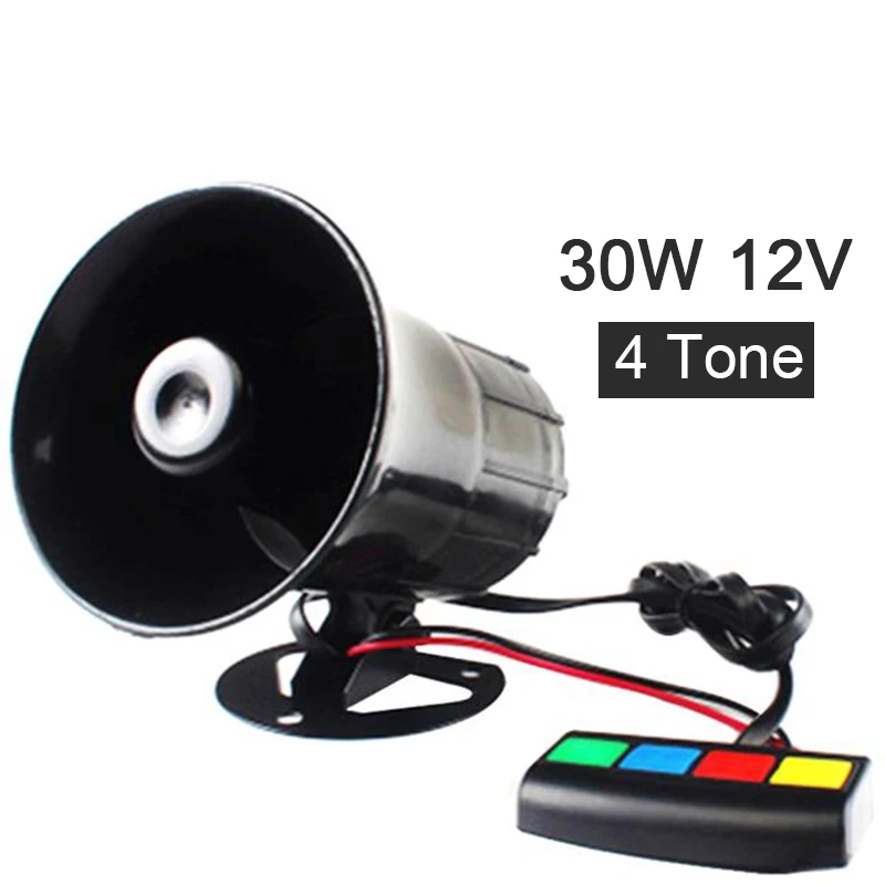 Black 30W 12V 4 Sound Car Horn Loud speaker Sirene Policia Moto Speaker Loud Siren Horn 105db for Car Motorcycle som automotivo
Black 30W 12V 4 Sound Car Horn Loud speaker Sirene Policia Moto Speaker Loud Siren Horn 105db for Car Motorcycle som automotivo