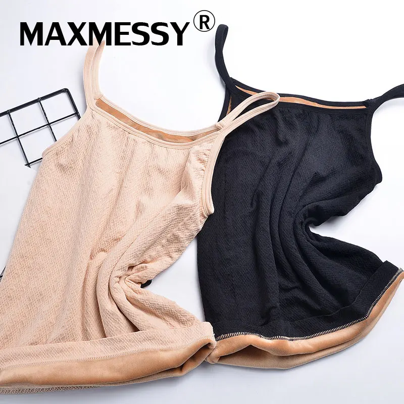 MAXMESSY Winter Thermal Underwear For Women Seamless Camisoles Plus Velvet Warm Vest Sexy Black Thick Shapers Tanks B040
MAXMESSY Winter Thermal Underwear For Women Seamless Camisoles Plus Velvet Warm Vest Sexy Black Thick Shapers Tanks B040