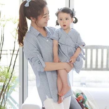 Family Matching Outifits Plaid Pocket Shirt Mother Daughter Dress Comfortable Skirt Pure Blue Clothes
Family Matching Outifits Plaid Pocket Shirt Mother Daughter Dress Comfortable Skirt Pure Blue Clothes