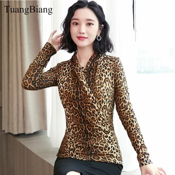 Autumn 2018 Women Velour Leopard Shirts Draped Criss-Cross V Neck Sexy Shirt Ladies Long Sleeve beautiful Tops camisa feminina
Autumn 2018 Women Velour Leopard Shirts Draped Criss-Cross V Neck Sexy Shirt Ladies Long Sleeve beautiful Tops camisa feminina