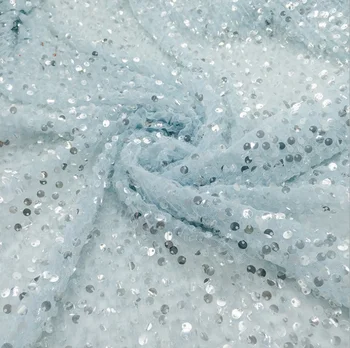 2019 New Light blue high quality sequins on mesh embroidered wedding/evinging/show dress lace fabric
2019 New Light blue high quality sequins on mesh embroidered wedding/evinging/show dress lace fabric