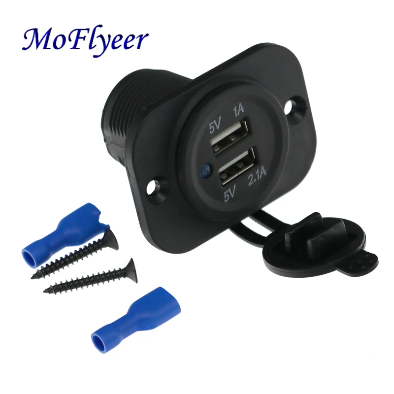 MoFlyeer Universal 12V Motorcycle Waterproof Dual USB Port Charger Socket Outlet 1A 2.1A With Mounting Plate
MoFlyeer Universal 12V Motorcycle Waterproof Dual USB Port Charger Socket Outlet 1A 2.1A With Mounting Plate