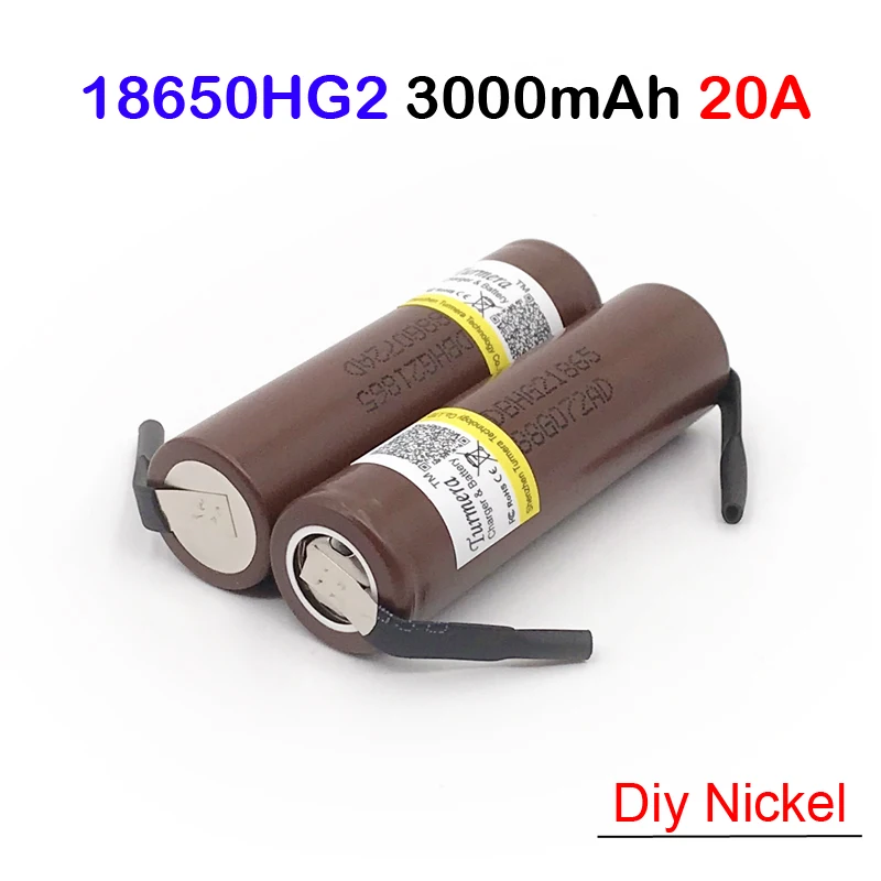 3000 hg2 с diy никель HG2 18650 мАч перезаряжаемые батарея высокой разряда 20A высокий ток