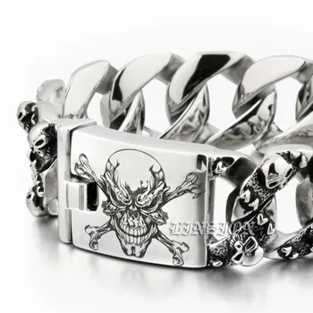 Huge Heavy Deep Laser Engraved Pirate Skull 316L Stainless Steel Mens Biker Rock Punk Curb Link Bracelet 5F104
Huge Heavy Deep Laser Engraved Pirate Skull 316L Stainless Steel Mens Biker Rock Punk Curb Link Bracelet 5F104