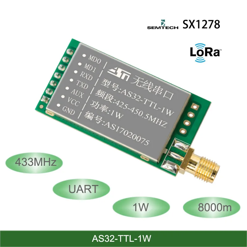 433 МГц SX1278/SX1276 LORA беспроводной модуль 8000 метров дальность 1 Вт lora спектр