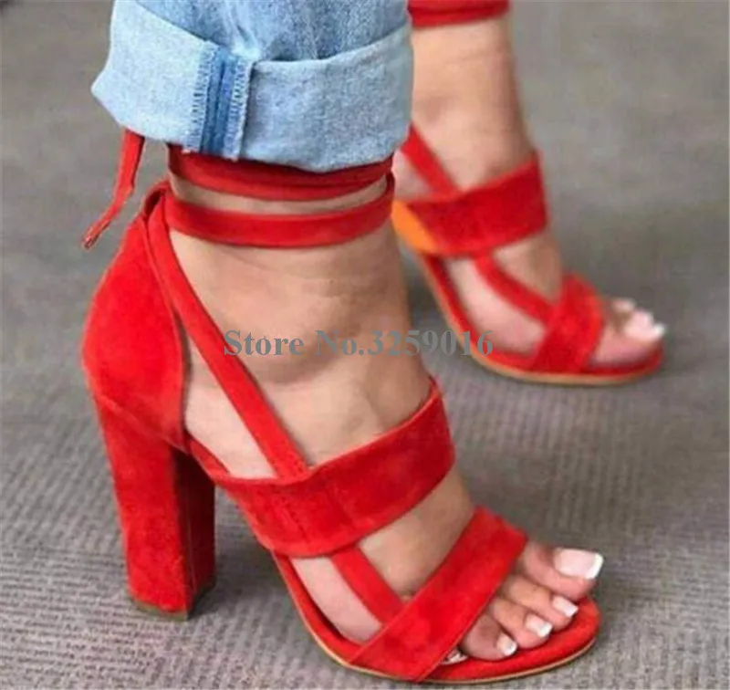 Summer New Fashion Women Suede Leather Open Toe Chunky Heel Gladiator Sandals Lace-up Ankle Wrap Thick High Heel Sandals
Summer New Fashion Women Suede Leather Open Toe Chunky Heel Gladiator Sandals Lace-up Ankle Wrap Thick High Heel Sandals