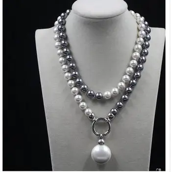 Perfectly Lovely 10MM grey Black white 10mm south sea AAA shell pearl necklace long Women Gift word 925 jewelry
Perfectly Lovely 10MM grey Black white 10mm south sea AAA shell pearl necklace long Women Gift word 925 jewelry