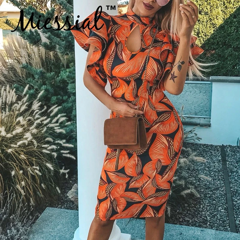 Miessial Sexy leaf print ruffle bodycon dress Women winter club midi floral dress Elegant female hollow out boho beach dress new
Miessial Sexy leaf print ruffle bodycon dress Women winter club midi floral dress Elegant female hollow out boho beach dress new