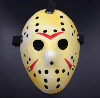 

200pcs Black Friday Jason Voorhees Freddy hockey Festival Party Full Face Old Mask Yellow 100gram PVC For Halloween Masks SN280