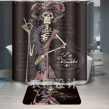 3d Digital Printing Polyester Waterproof Shower Curtain Personality Sugar Skull Printed Bathroom Curtain with Hooks
3d Digital Printing Polyester Waterproof Shower Curtain Personality Sugar Skull Printed Bathroom Curtain with Hooks