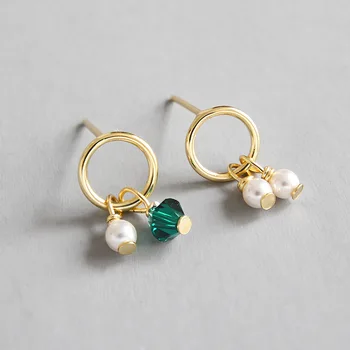 Real 925 sterling silver stud earrings for women pendientes mujer, chic green crystal earings brinco simulated pearl jewelry
Real 925 sterling silver stud earrings for women pendientes mujer, chic green crystal earings brinco simulated pearl jewelry