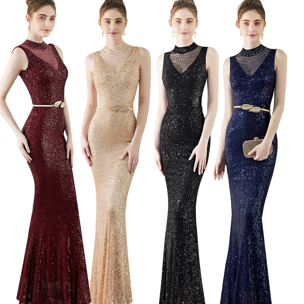 Luxury New Sequin Celebrity maxi Formal Evening Dresses Women Sexy Beadings Turtleneck Sleeveless Long party Dress silver Club
Luxury New Sequin Celebrity maxi Formal Evening Dresses Women Sexy Beadings Turtleneck Sleeveless Long party Dress silver Club