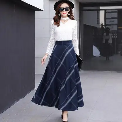 Warm Woolen Maxi Skirts Womens Winter 2019 High Waist Vintage Wool Pleated Skirt Ladies Plaid Saia Longa Femme DF934
Warm Woolen Maxi Skirts Womens Winter 2019 High Waist Vintage Wool Pleated Skirt Ladies Plaid Saia Longa Femme DF934
