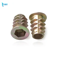 50Pcs M4 M5 M6 M8 Zinc Alloy Thread For Wood Insert Nut Flanged Hex Drive Head Furniture Nuts Inner six angle screws image
