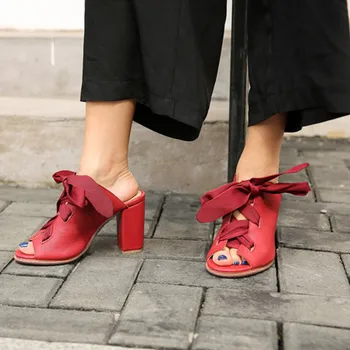 Red Leather Women Sandals Strapped Bowknot Formal Dress Slippers Ladies Summer Shoes Fashion Gladiator Sandalias Mujer Stilettos
Red Leather Women Sandals Strapped Bowknot Formal Dress Slippers Ladies Summer Shoes Fashion Gladiator Sandalias Mujer Stilettos