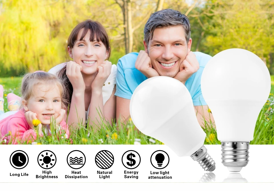 Description Picture 2 of item10pcs/lot E27 E14 LED Bulb Lamps 3W 6W 9W 12W 15W 18W 20W Lampada LED Light Bulb AC 220V-240V Bombilla Spotlight Cold/Warm White