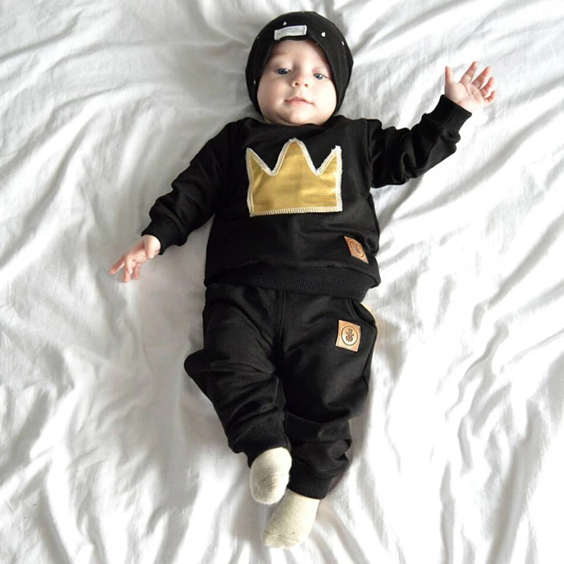 New 2019 baby boy clothes cotton letter printed crown long sleeve T-shirt + pants 2 pcs newborn suit boy's clothing sets RY-172
New 2019 baby boy clothes cotton letter printed crown long sleeve T-shirt + pants 2 pcs newborn suit boy's clothing sets RY-172