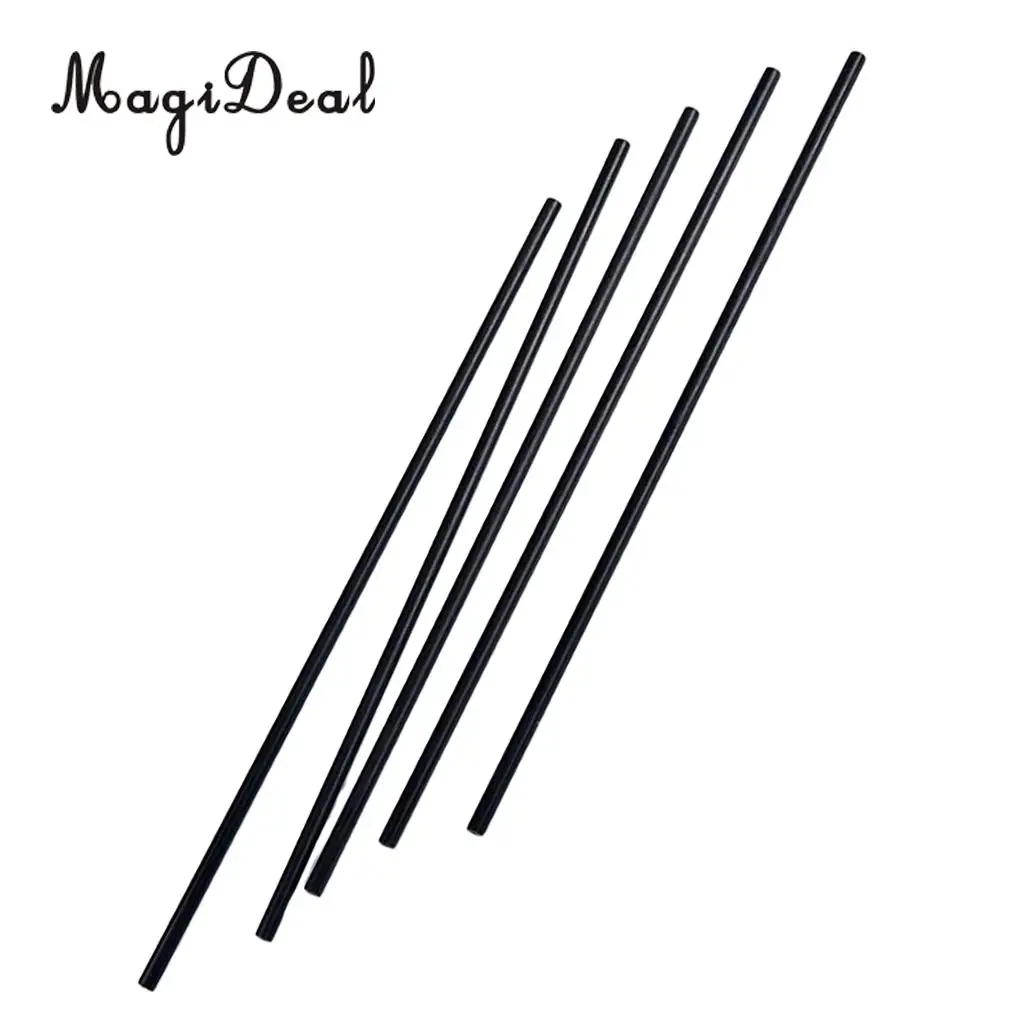 5Pcs/Pack Black Carbon Fiber Tube Rods Glossy Surface Sand Table Making Accessory for RC Airplane Lights Rack Sports Equipment