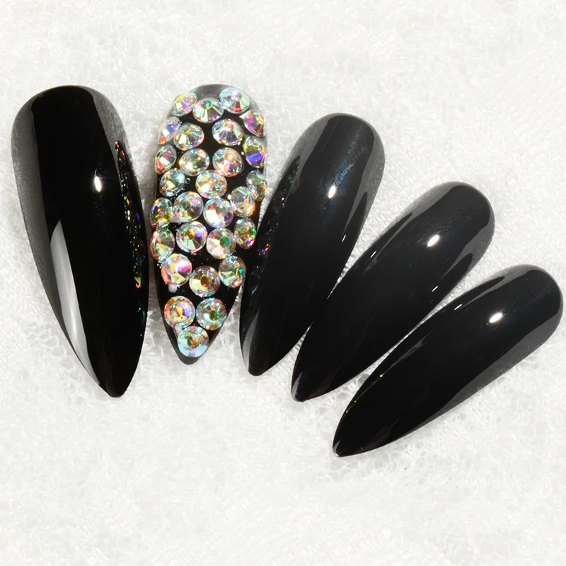 Extra long False nails stiletto with Stickers 24pcs Pure color Black Press On Nails Bling crystal Nail Art fake nails
Extra long False nails stiletto with Stickers 24pcs Pure color Black Press On Nails Bling crystal Nail Art fake nails