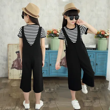 Girls Casual Clothing Suits Stripe T-Shirt+ Suspender Bib Overalls Pants Clothes Sets for Kids Teenage Adult Summer Tracksuits
Girls Casual Clothing Suits Stripe T-Shirt+ Suspender Bib Overalls Pants Clothes Sets for Kids Teenage Adult Summer Tracksuits